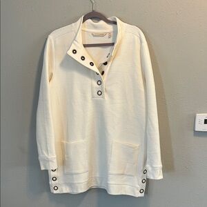 Soft Surroundings Lakshmi Tunic Pullover Cream Medium